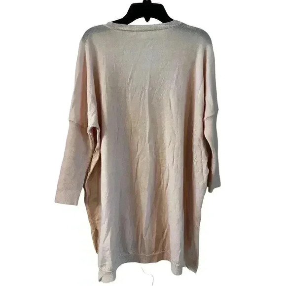 Anthropologie Moth Pullover 100% Wool Sweater Oversized V Neck Pink Size XS - Picture 3 of 8